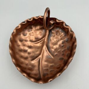 Vintage Hand Hammered Gregorian Copper Leaf-Figure Fruit/Candy/Nut Tray